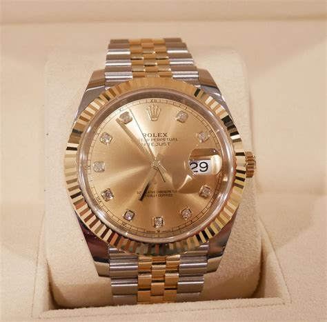 rolex 126333 datejust 41 18k ss with champagne stick dial|rolex datejust 41 price.